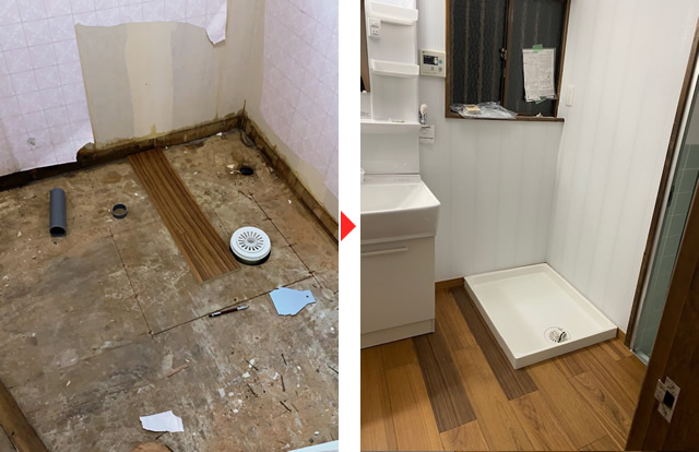 姫路市のお客様宅　戸建て住宅洗面室リフォーム工事